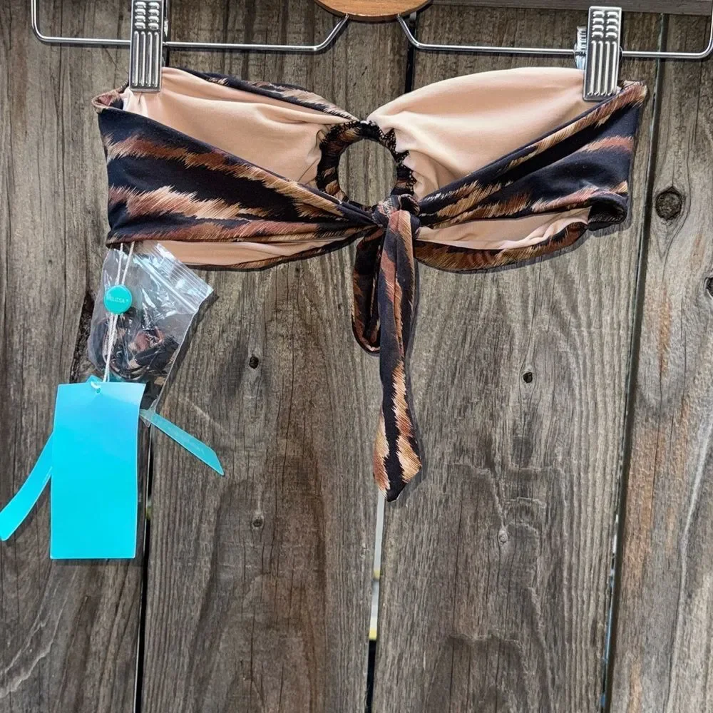 Melissa Odabash Home Ancona Safari Bikini Top Size 42 - Picture 7 of 7